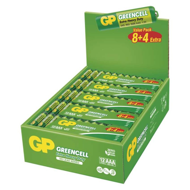 GP zinková baterie GREENCELL AAA (R03), 4