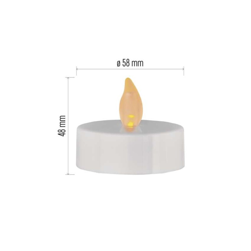 Sviečka čajová 4KS white 4x1LED DCCV16 1