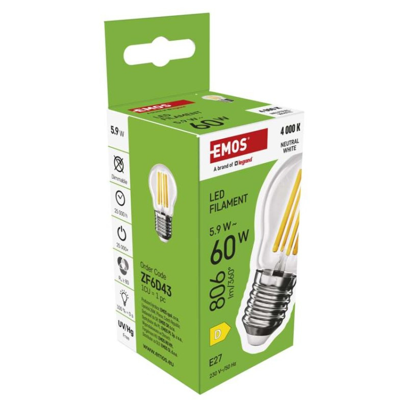 LED FLM MINI GL 5,9W(60W) 806lm E27 NW 7