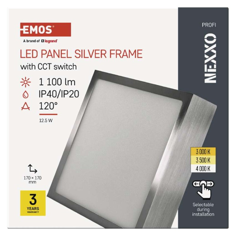 LED SVÍTIDLO NEXXO PŘ.ČTV 12,5W 1100LM I 10
