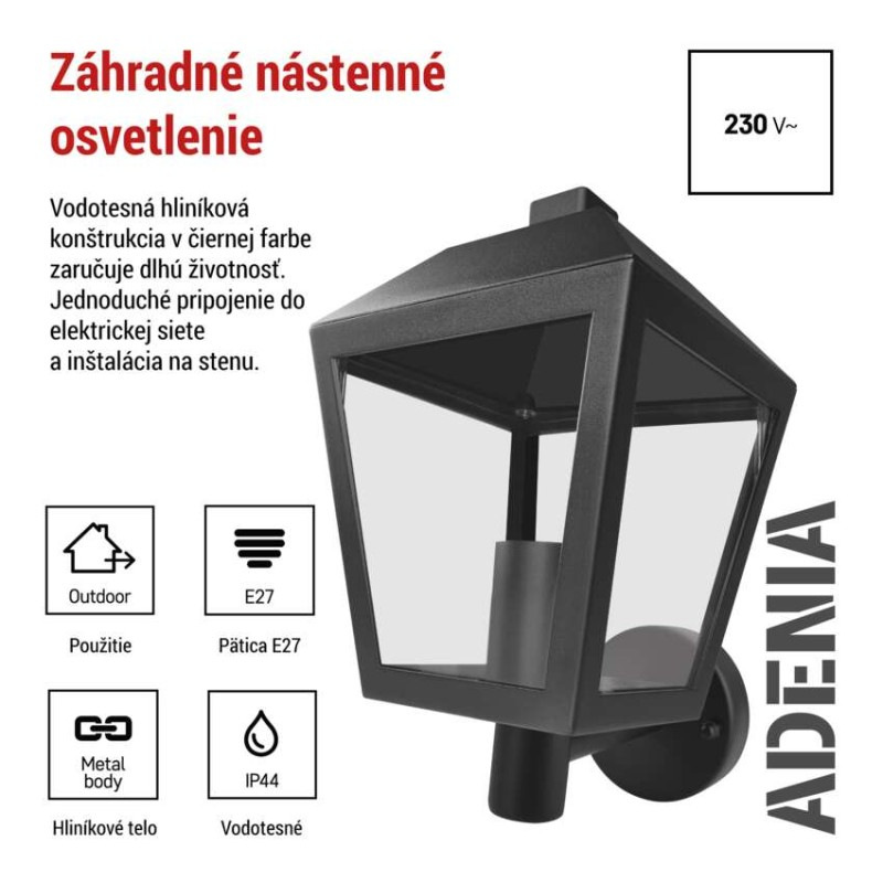 LED ZAHRADNÍ SVÍTIDLO,E27,IP44,MAX 15W,N 2