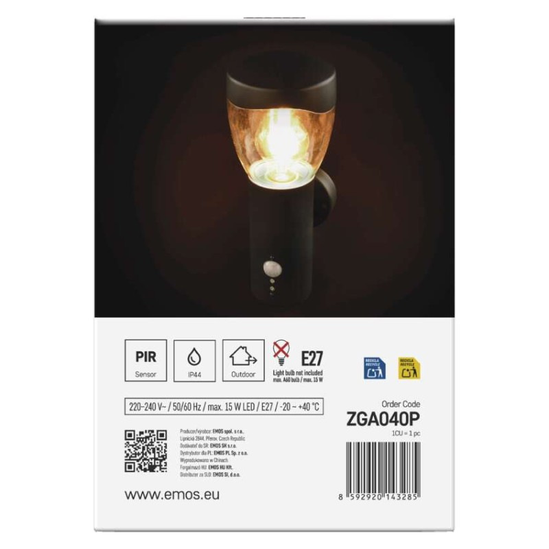 LED ZAHRADNÍ SVÍTIDLO,E27,IP44,MAX 15W,N 12