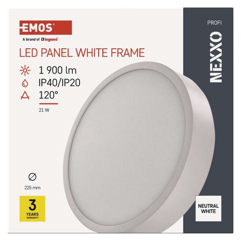 LED PANEL NEXXO PŘ.KR 21W 1900LM IP20 NW 9