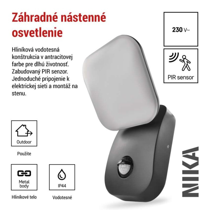 LED ZAHRADNÍ SVÍTIDLO,12,8W,IP44,900LM,N 2