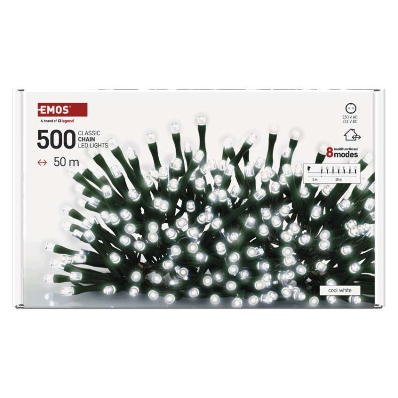 VIANOCE reťaz classic 500LED 50M IP44 D4AC26 studená 8-progr. 13