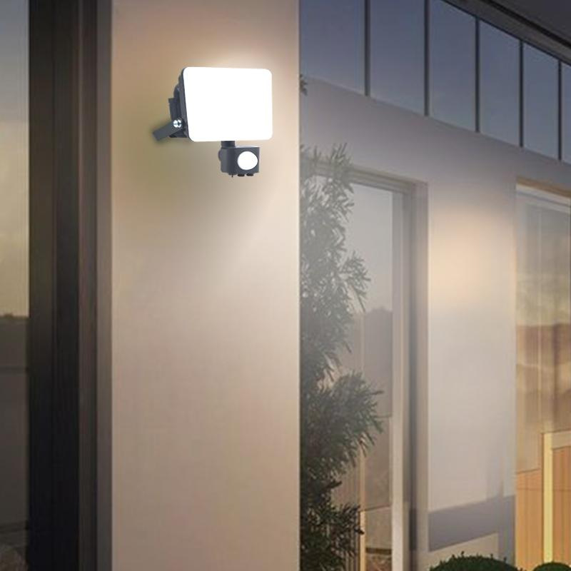 Vonkajší čierny LED reflektor so senzorom 10W / 4000K - LF7021S 1