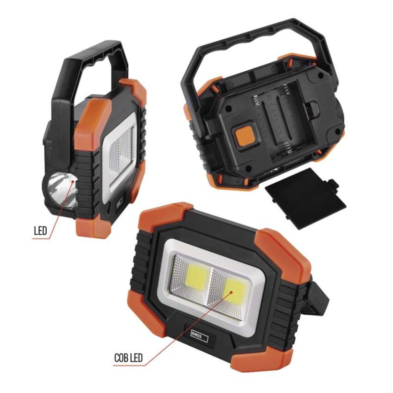 LED SVÍTILNA 2×COB LED + LED 3×AA 1