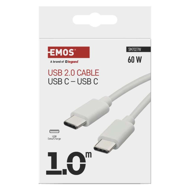 USB 2.0 C/M-C/M 1M BÍLÁ 2