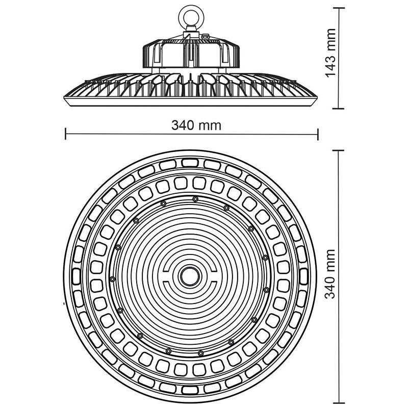 LED svietidlo High Bay UFO 150W / IP65 / 5000K / DALI - LU222/DALI 1