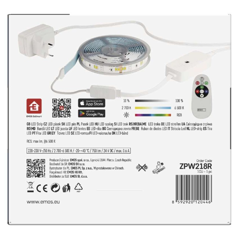 LED GOSMART STRIP 11W 450lm 2m WIFI RGBC 8