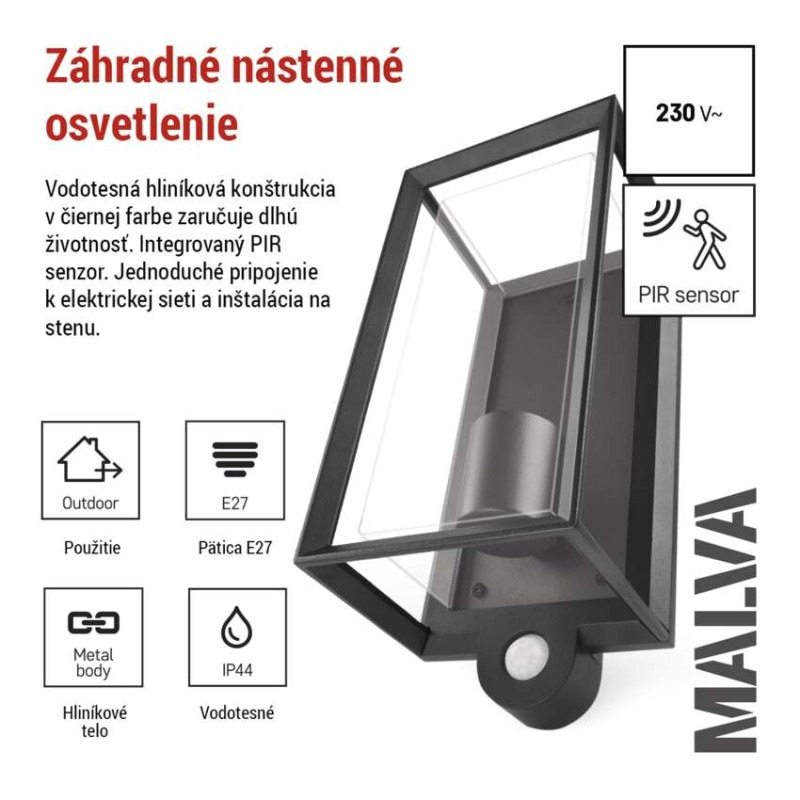 LED ZAHRADNÍ SVÍTIDLO,E27,IP44,MAX 15W,N 2