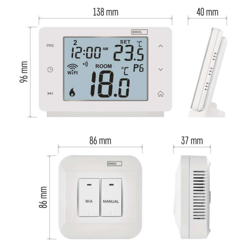 Termostat izbový GOSMARTs WIFI P56211 bedrôtový EMOS 4