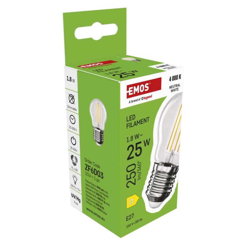 LED FLM MINI GL 1,8W(25W) 250lm E27 NW 7