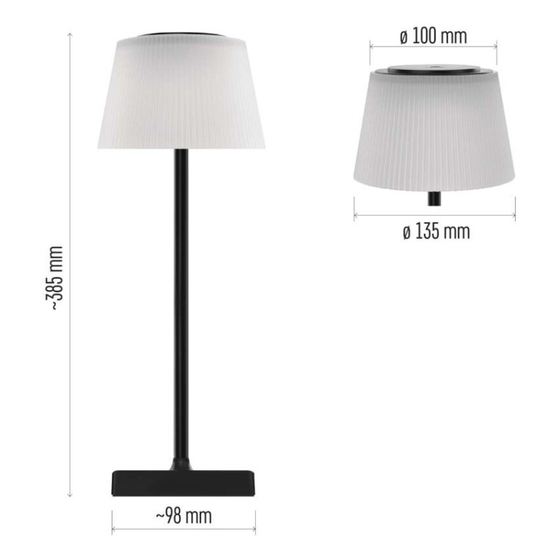 LED STOLNÍ LAMPA KATIE ČERNÁ 1