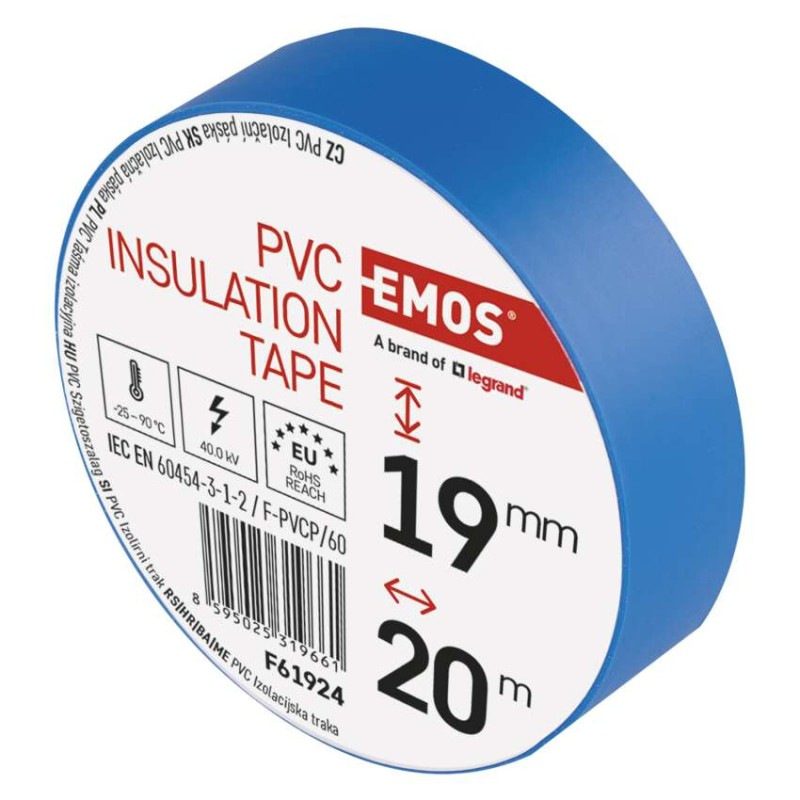 Izolačná páska PVC 20m/19mm modrá   F61924 4