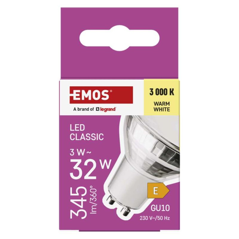 LED CLS MR16 3W(32W) 345lm GU10 WW 10