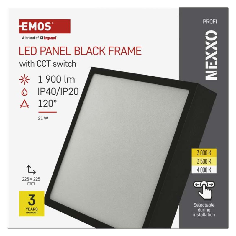 LED SVÍTIDLO NEXXO PŘ.ČTV 21W 1900LM IP4 9