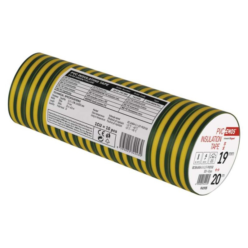 Izolačná páska PVC 20m/19mm žlto/zelená  F61925 2