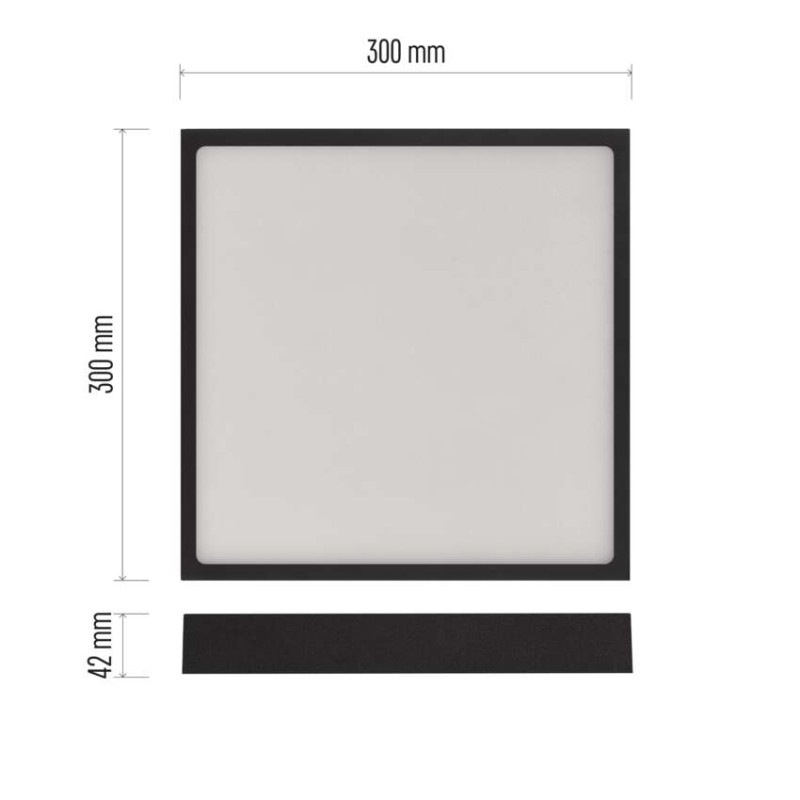 LED Svietidlo NEXXO prisadené štvorec 28,5W čierne ZM6353 1