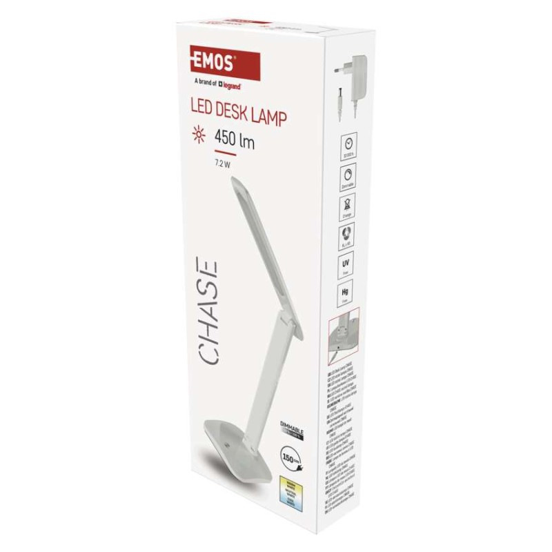 LED STOLNÍ LAMPA CHASE BÍLÁ 2