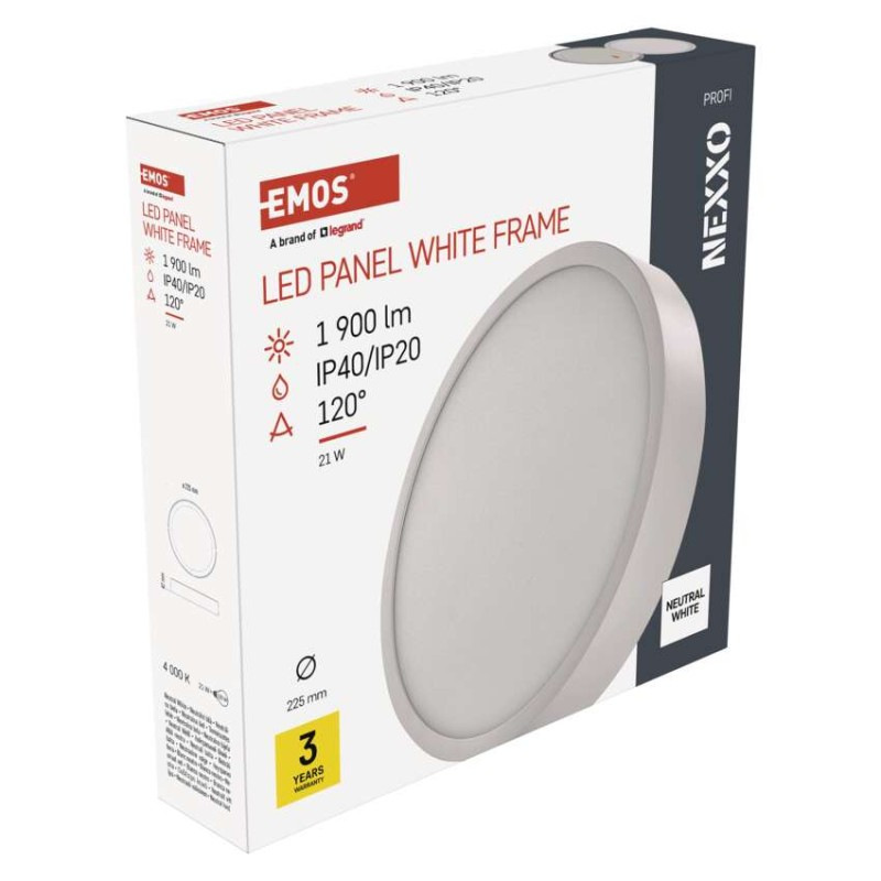 LED PANEL NEXXO PŘ.KR 21W 1900LM IP20 NW 10