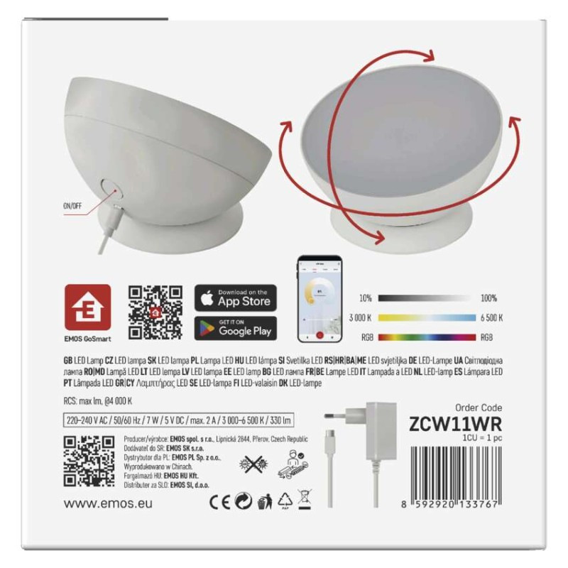 GOSMART AMBIENTNÍ LED LAMPA 7W 330LM BÍL 10