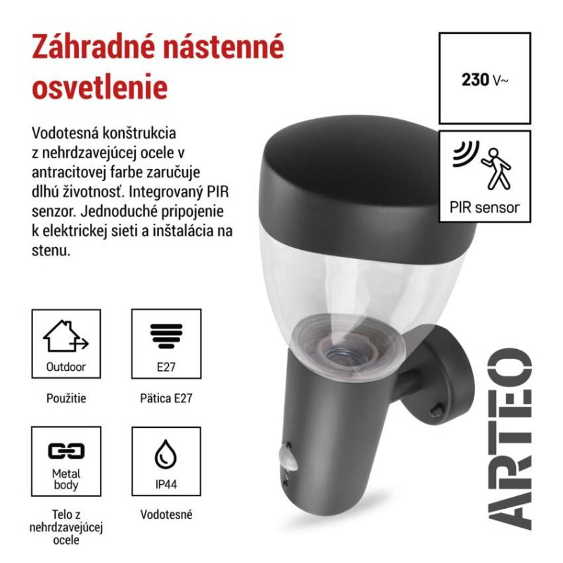 LED ZAHRADNÍ SVÍTIDLO,E27,IP44,MAX 15W,N 2