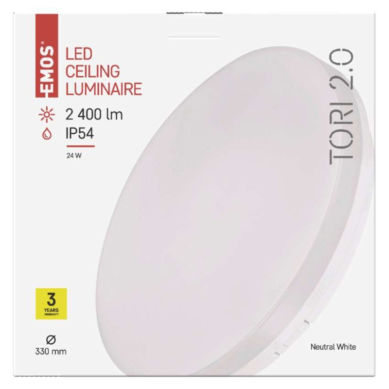 SVIETIDLO LED TORI 24W IP54 NW 4000K ZM4322 prisadené kruh 8