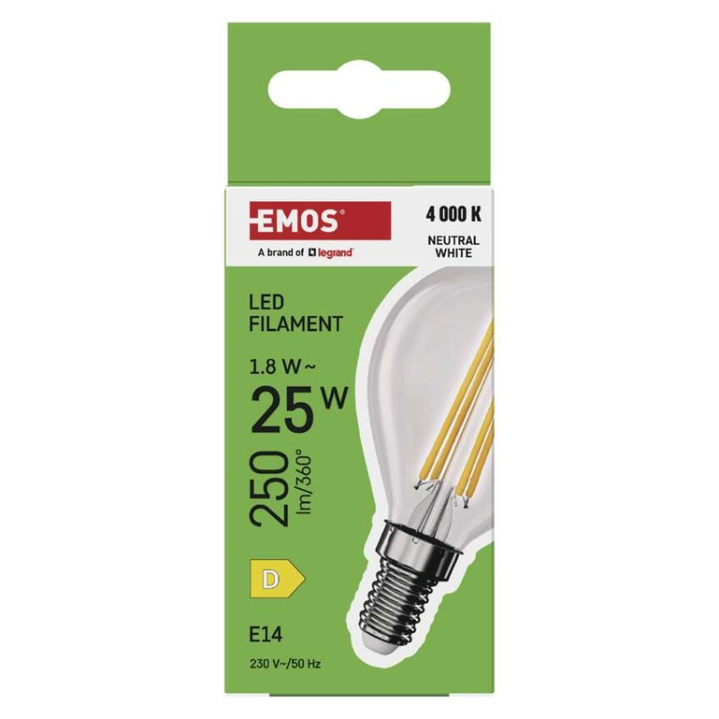 LED FLM MINI GL 1,8W(25W) 250lm E14 NW 5