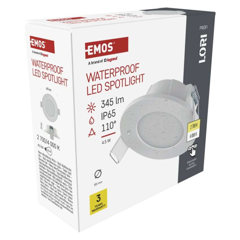 LED SVÍTIDLO LORI VES. KR 4,5W 345LM IP6 14