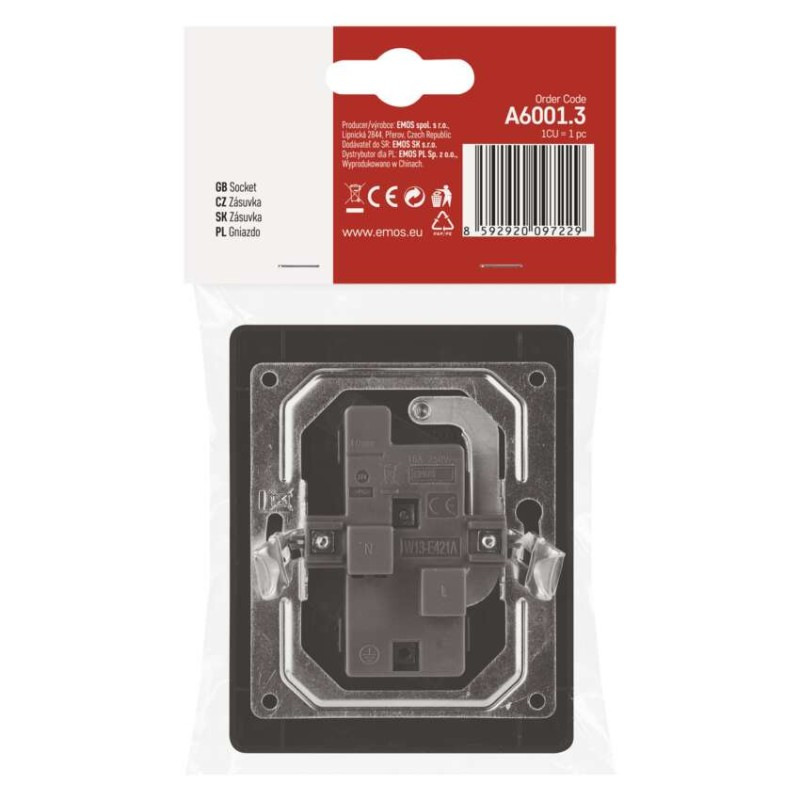Zásuvka 2x250 V/16A IP20 s detskými clonkami antracit  A6001.3 5