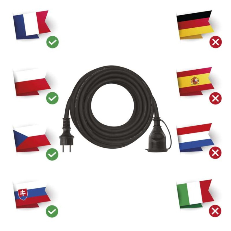 Kábel predlžovací 1Z 10m 1,5mm guma  P01710 1