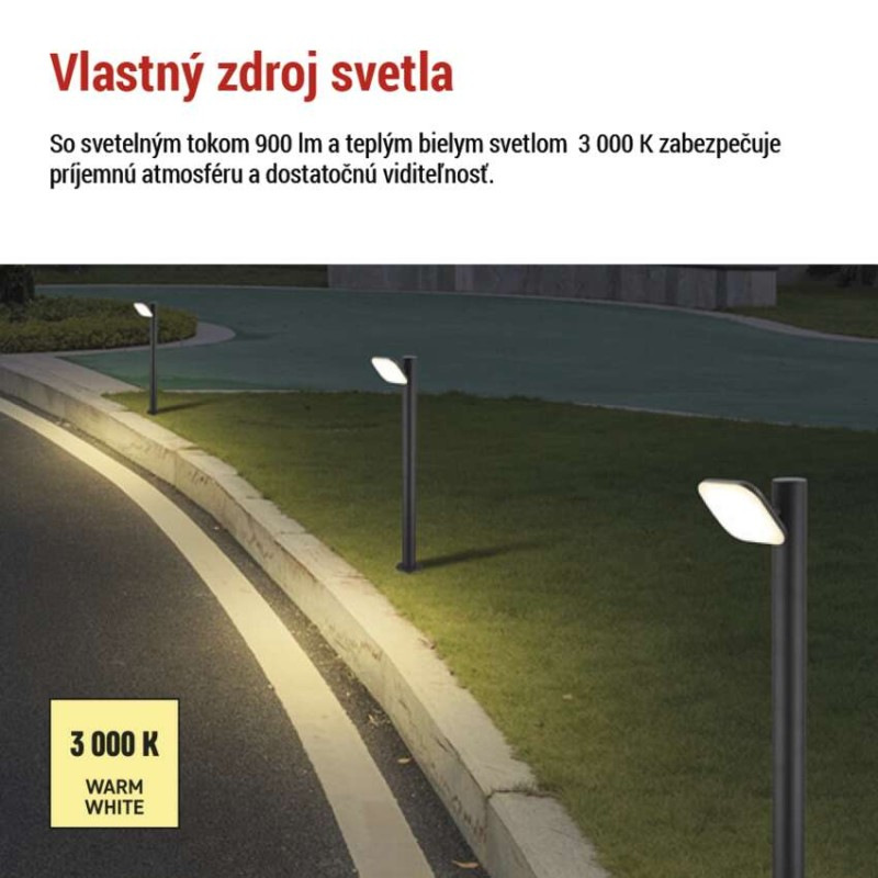 LED ZAHRADNÍ SVÍTIDLO,12,5W,IP44,900LM,S 3
