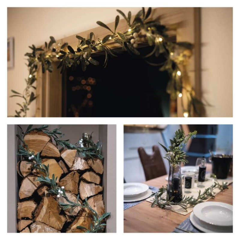 25LED MISTLETOE GARLAND 3AA WW 9