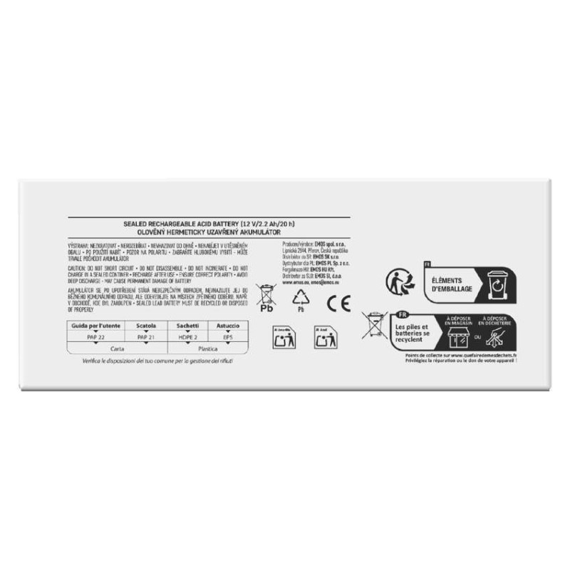 Akumulátor olovený 12V 2,2Ah, faston 4,7mm, 178x35x61mm B9672 5