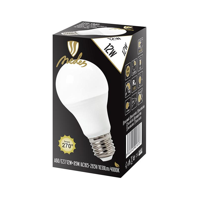 LED žiarovka 12W - A60 / E27 / SMD / 4000K - ZLS523 2