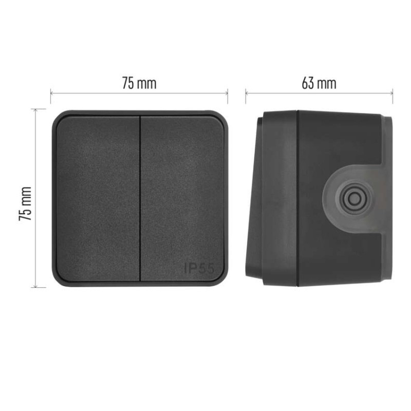 CYKLONE prepínač dvojitý striedavý č. 6+6, IP 55 D730423 8