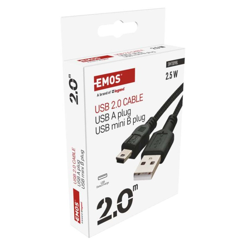USB 2.0 A/M-MINI B/M 2M ČERNÁ 6