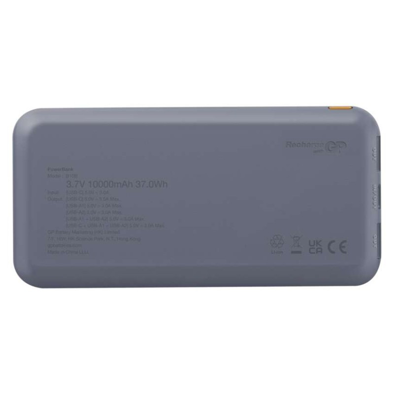 GP B+ PWB 10000mAh MODRÁ 2xUSB-A, 1xUSB- 3