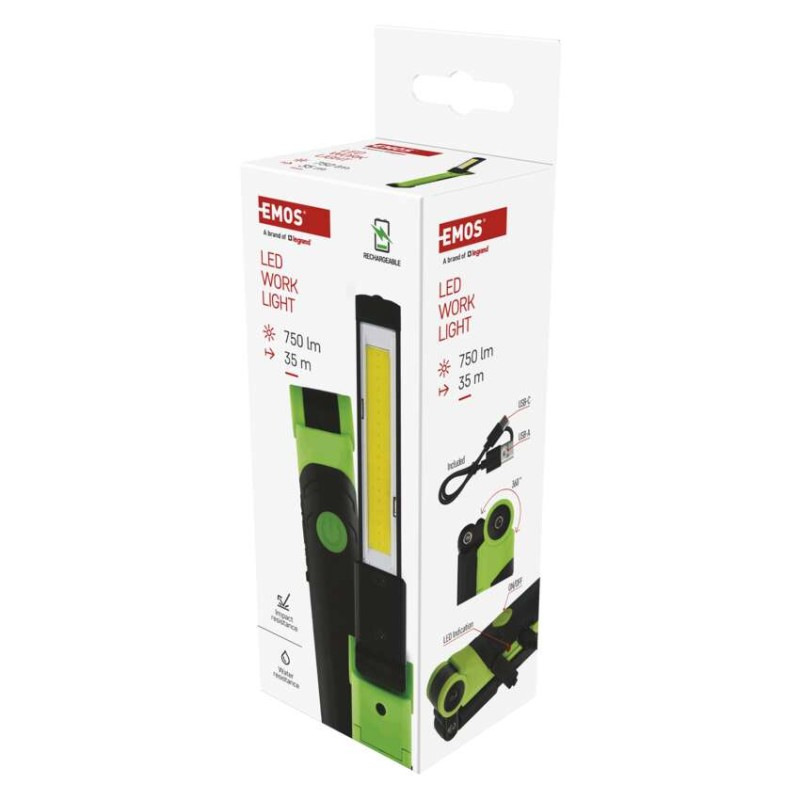 COB LED NABÍJECÍ PRACOVNÍ SVÍTILNA 750LM 9
