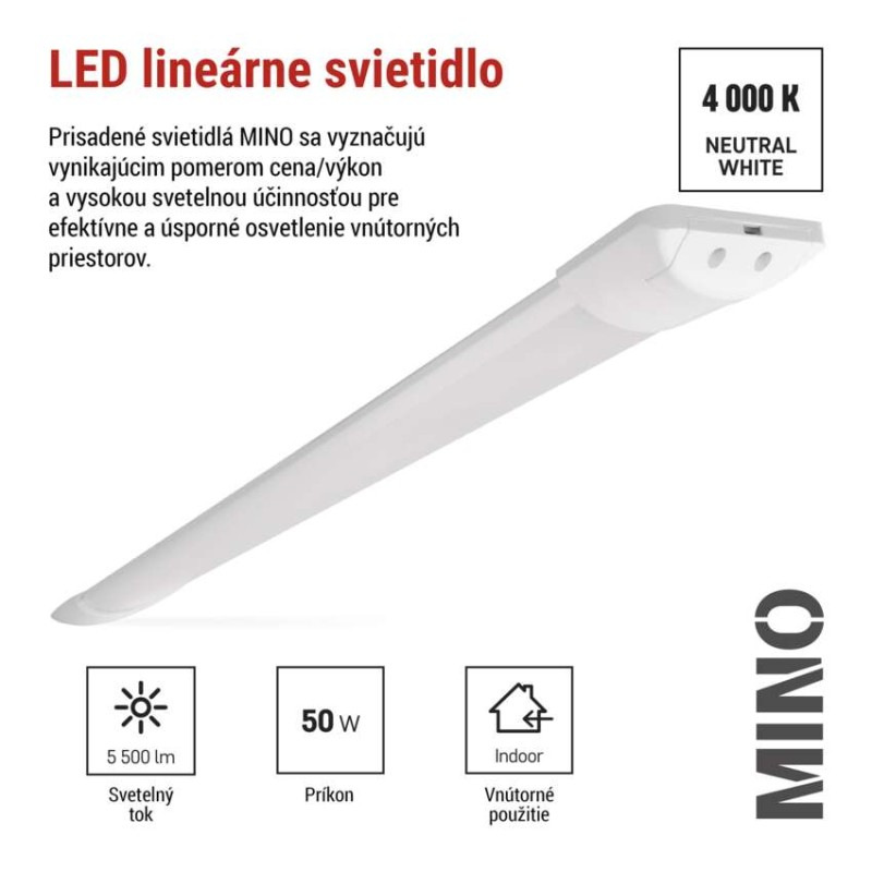 LED LIN. SVÍTIDLO MINO 50W 5500LM IP20 N 1