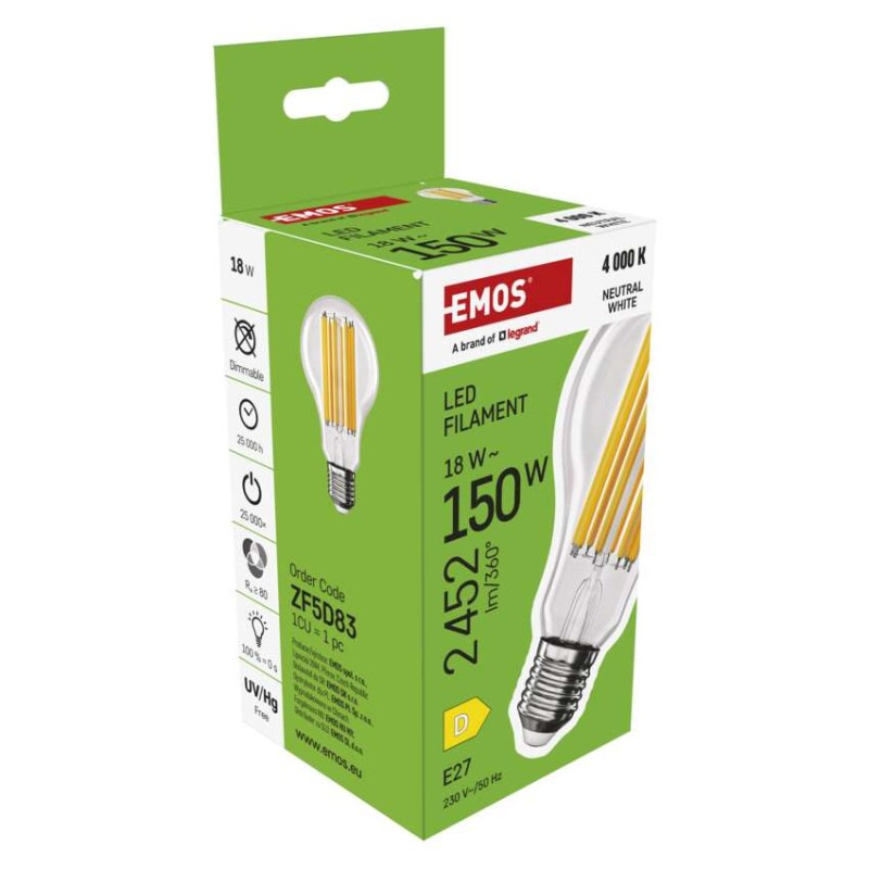 LED FLM A70 18W(150W) 2452lm E27 NW 7