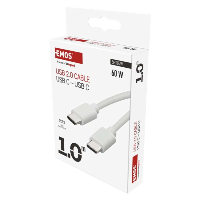 USB 2.0 C/M-C/M 1M BÍLÁ 4
