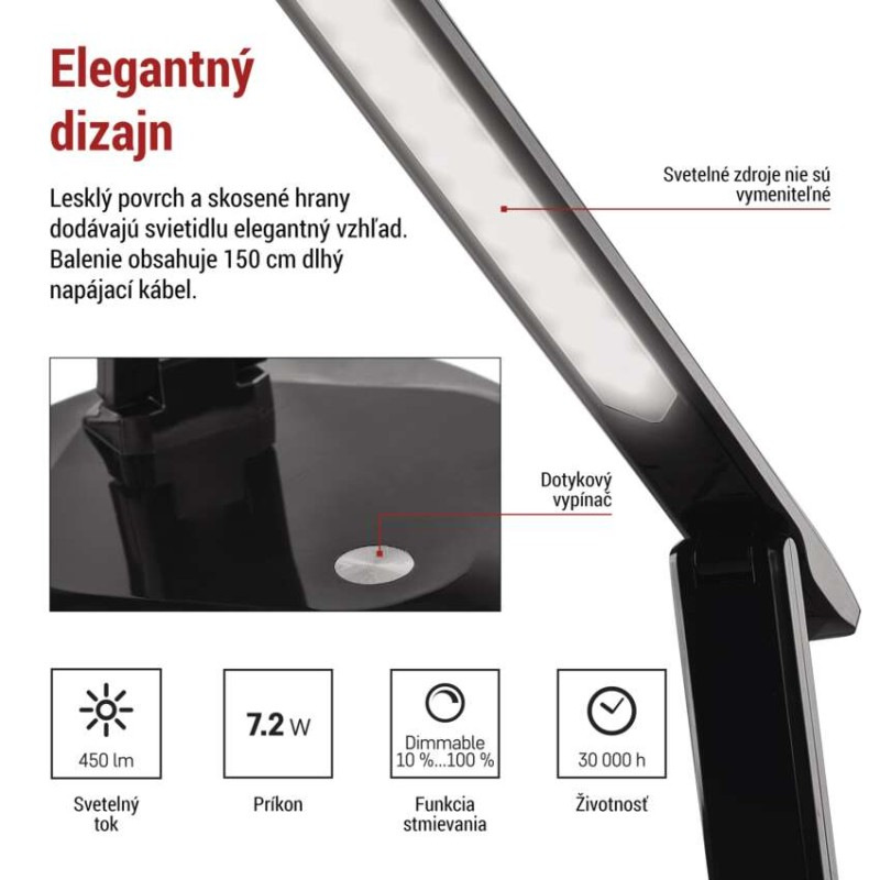 LED STOLNÍ LAMPA CHASE ČERNÁ 4