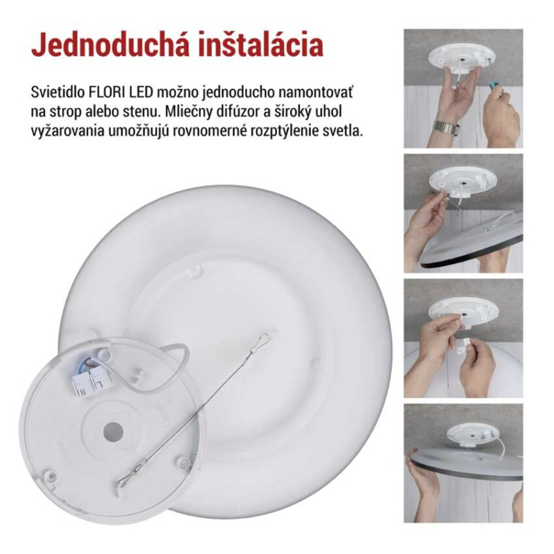 LED SVÍTIDLO FLORI PŘ.K 18W 1800LM NW IP 5