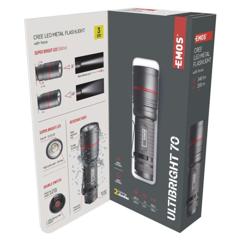LED SVÍTILNA ULTIBRIGHT 70 340lm 3×AAA 11