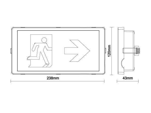 LED núdzové svietidlo 4W /3h / IP65 - LEL104 4