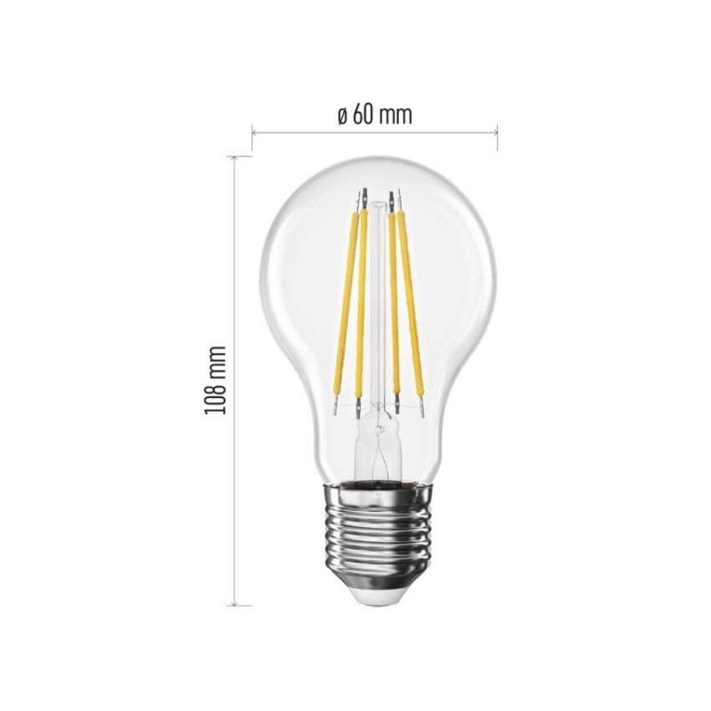 LED FLM A60 3,8W(60W) 806lm E27 WW 3PC