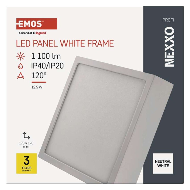 LED panel stropný prisadený štvorec 12,5W NEXXO ZM6135 8