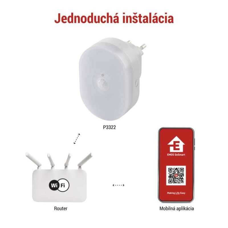 GOSMART WIFI PIR SENZOR S NOČNÍM SVĚTLEM 1